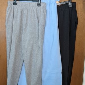 Sweatpants black, blue, and, gray
